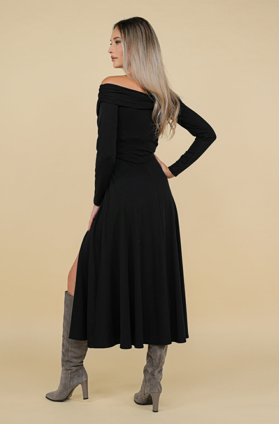 Tuscany Jersey Midi in Black