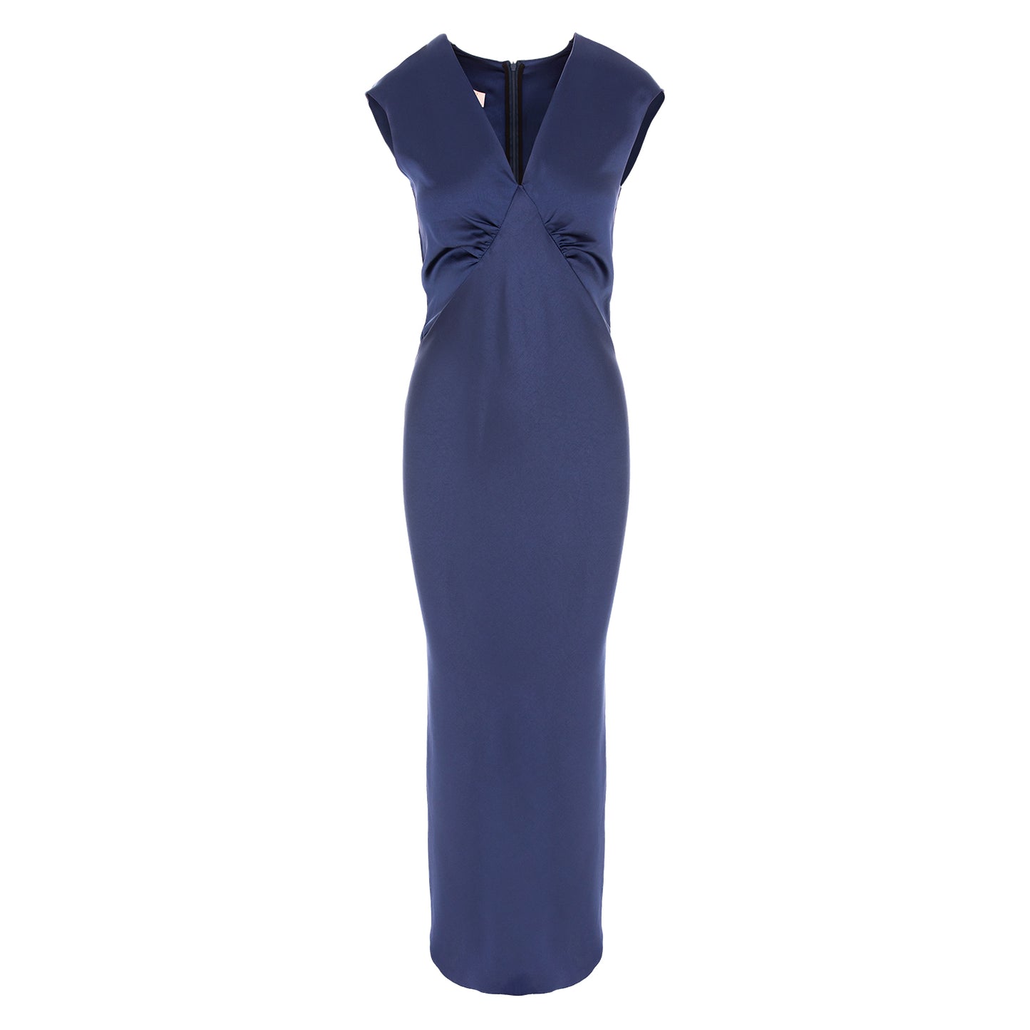 Cali Maxi Satin Dress In Navy