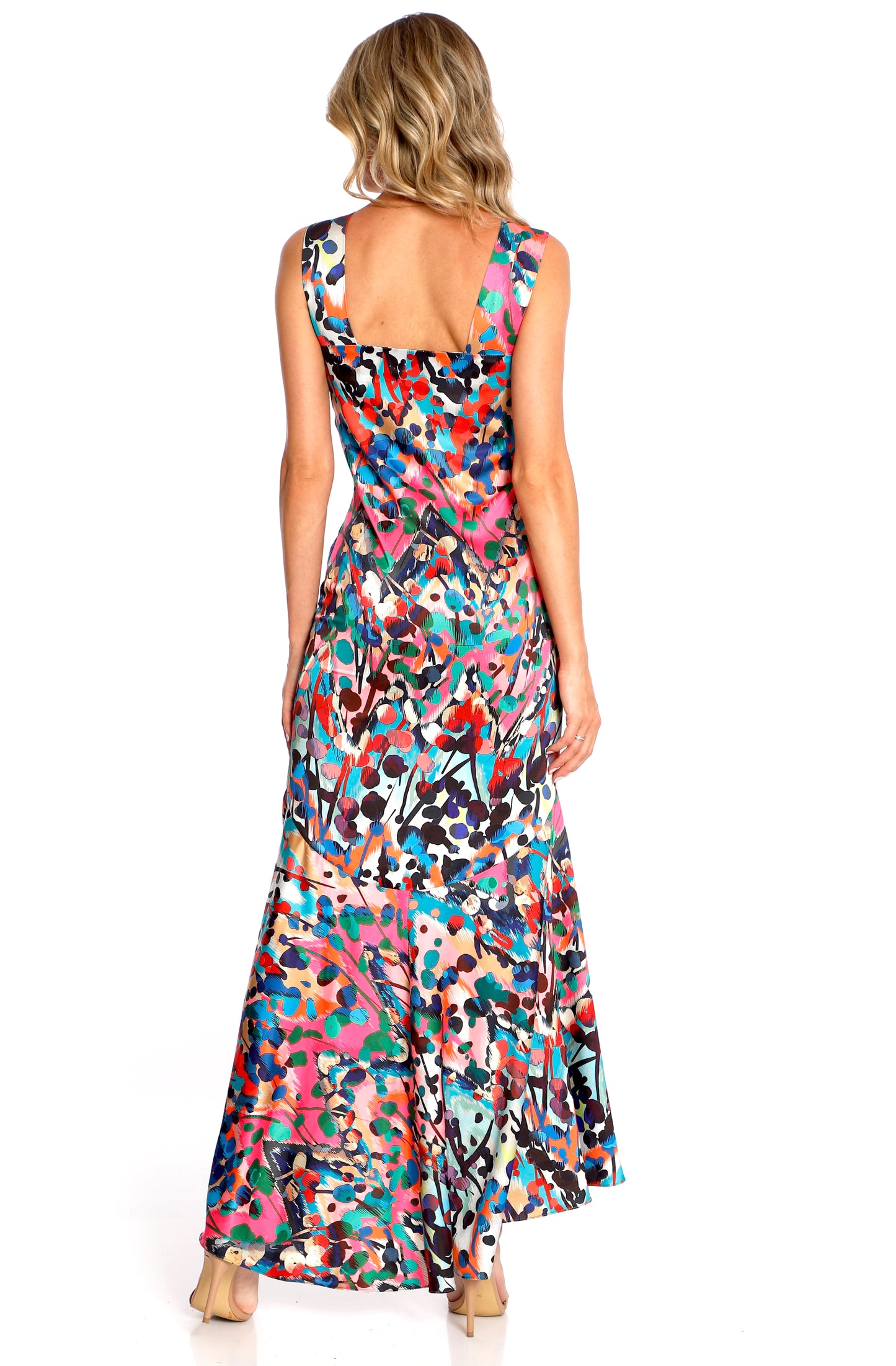 Tango Maxi Satin Dress In Barcelona Print