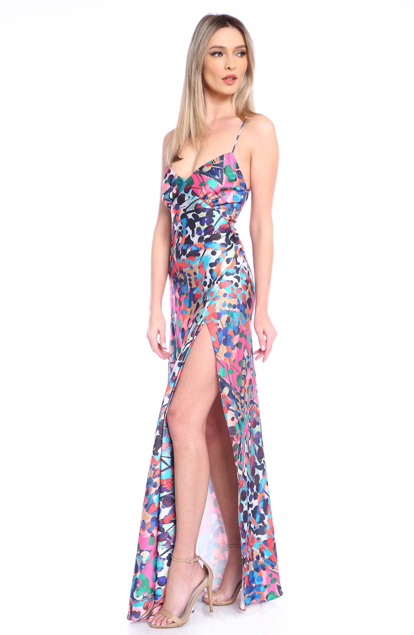 Seville Satin Maxi in Barcelona Print