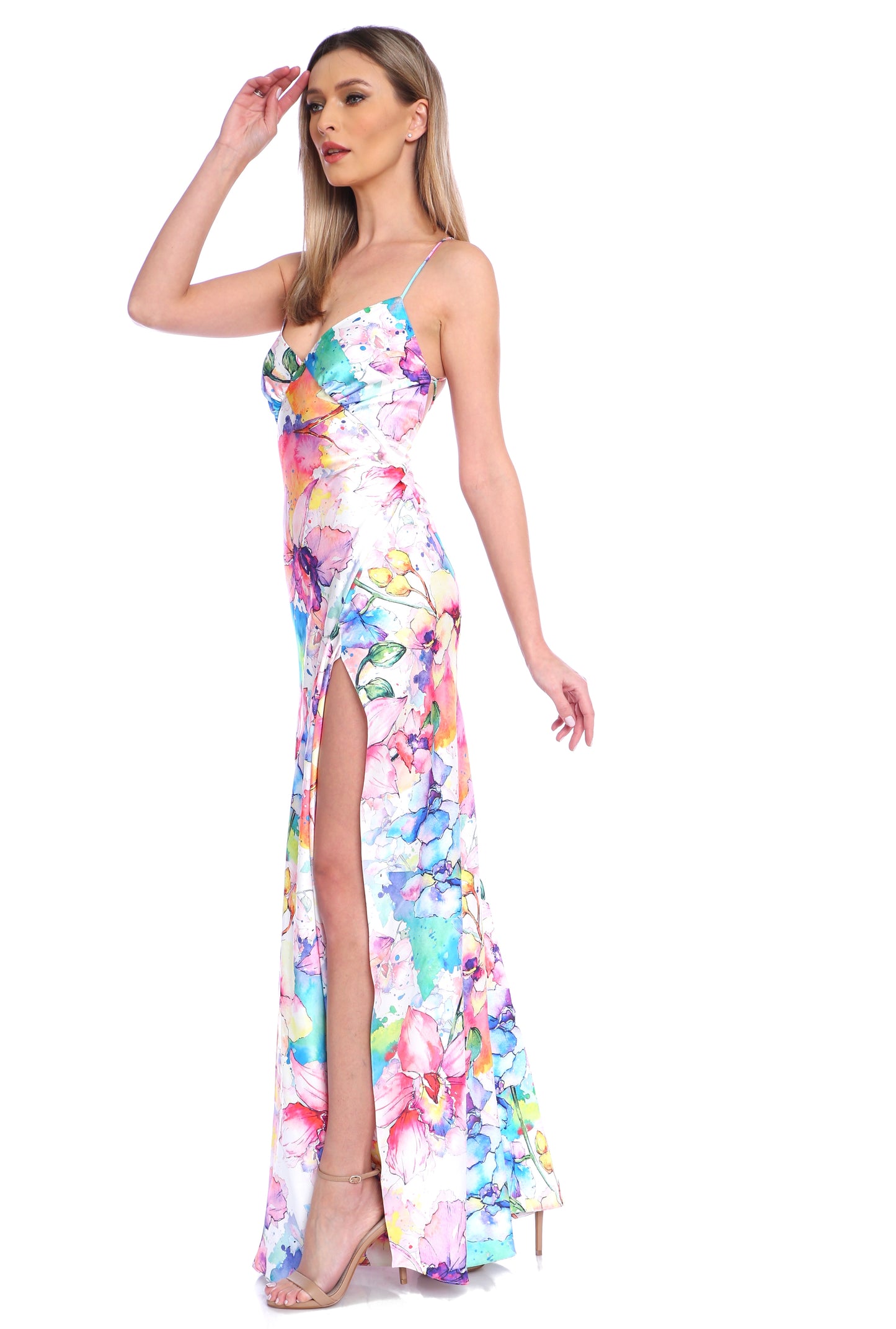 Seville Satin Maxi in Provence Print