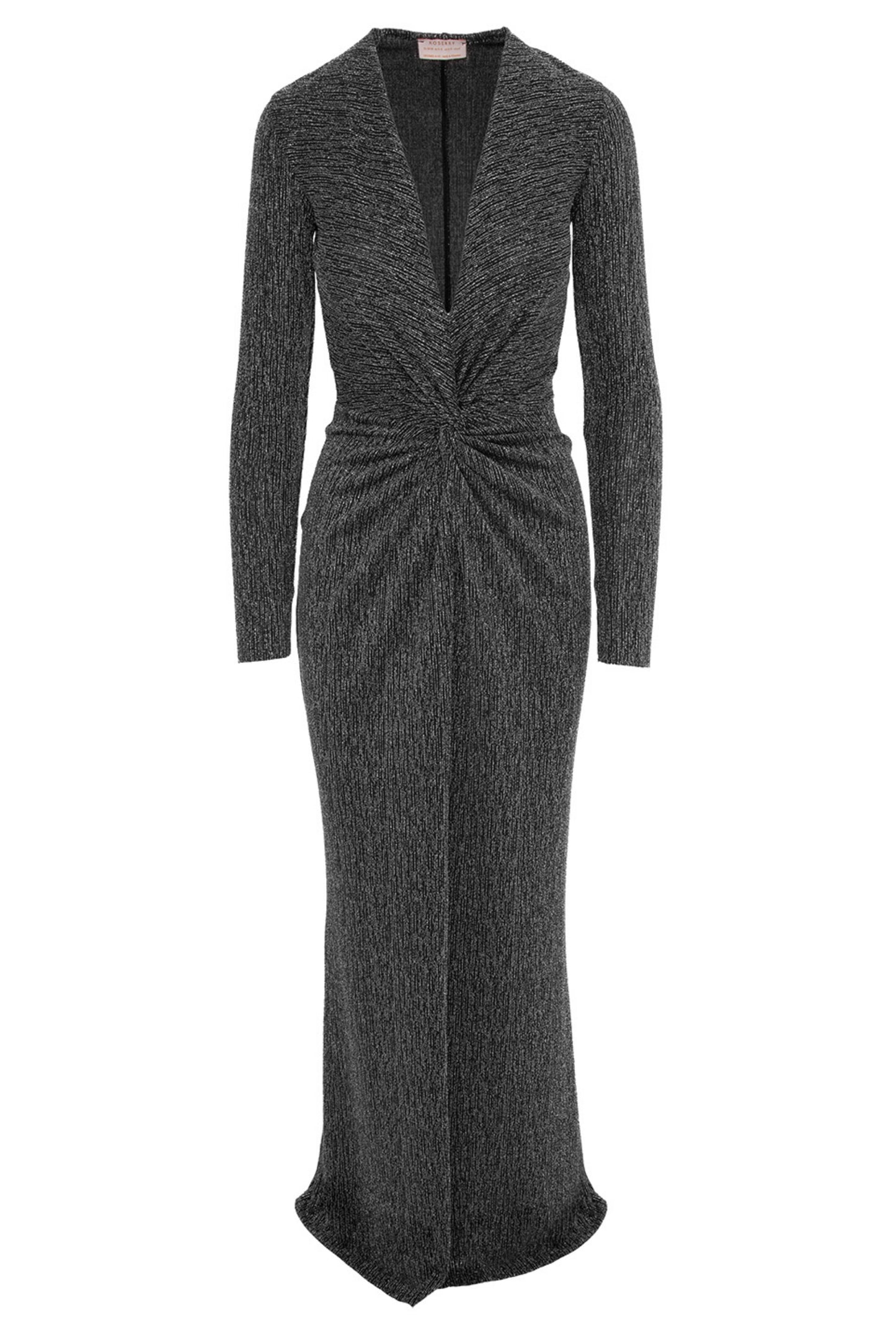 Mallorca Glitter Slinky Jersey Maxi Dress In Silver