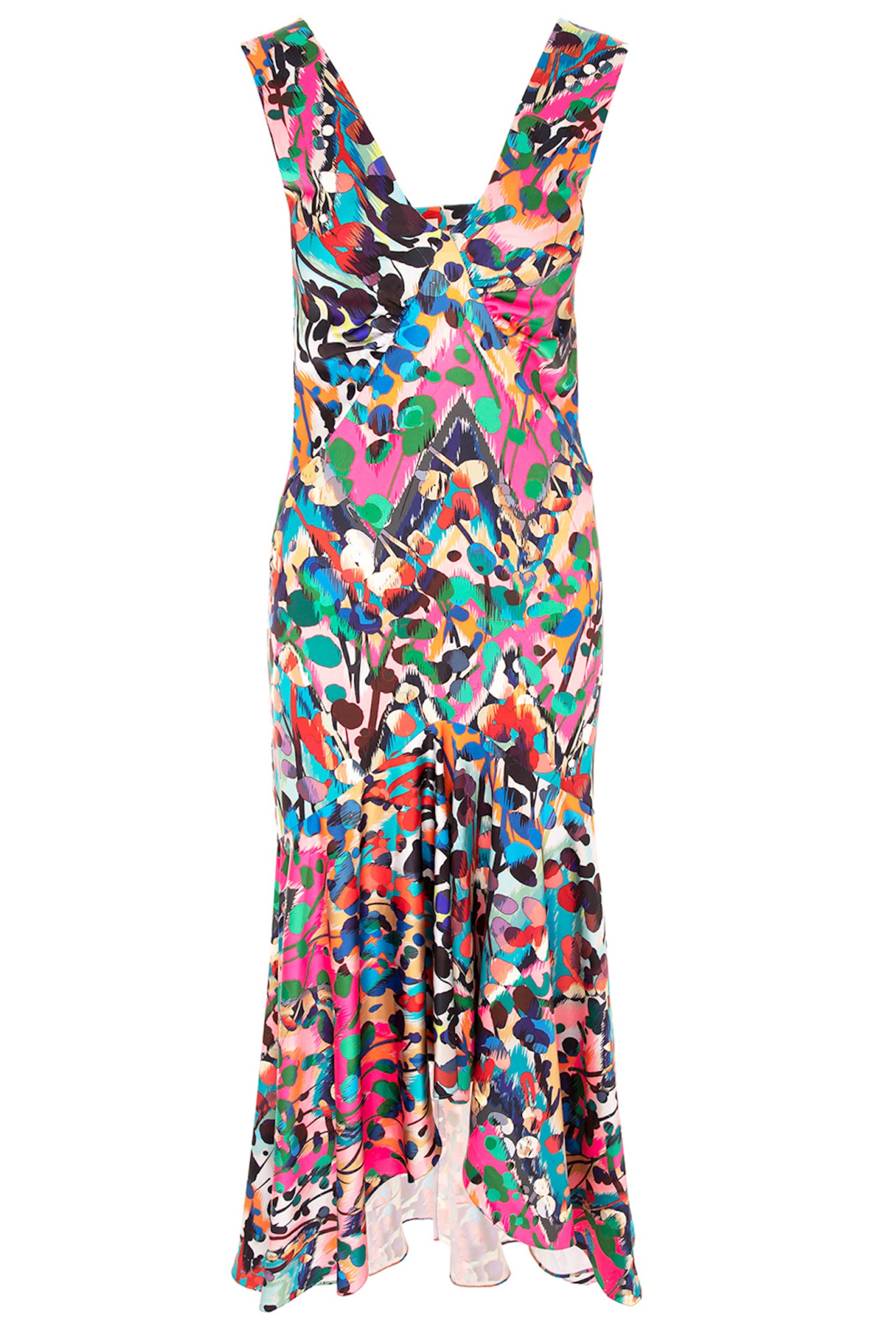 Tango Maxi Satin Dress In Barcelona Print