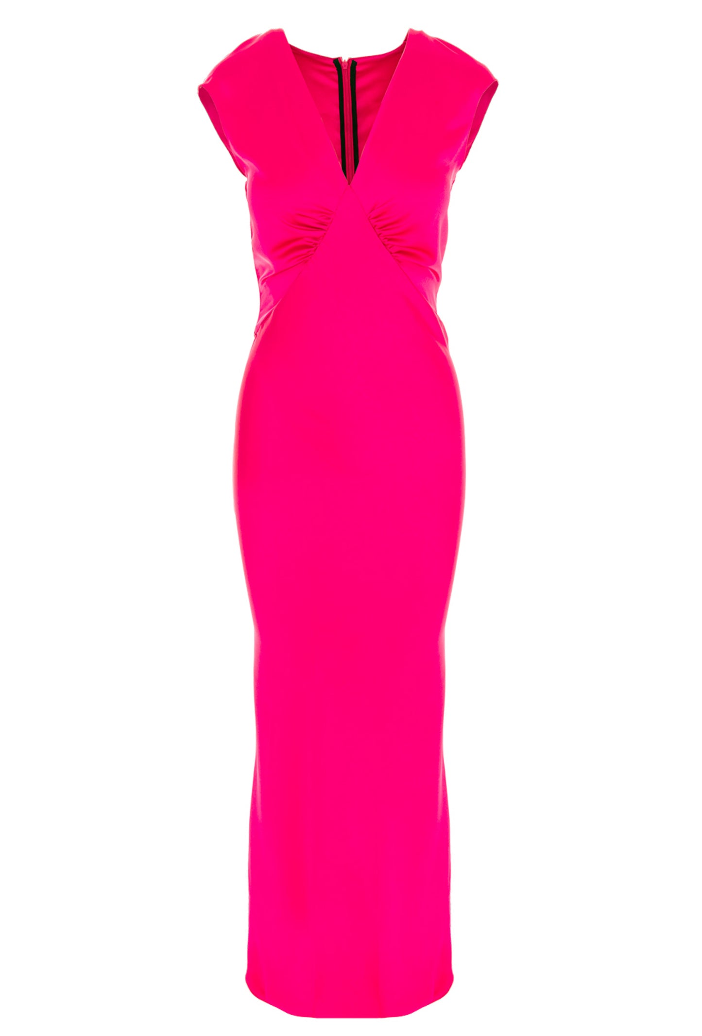 Cali Maxi Satin Dress In Fuchsia