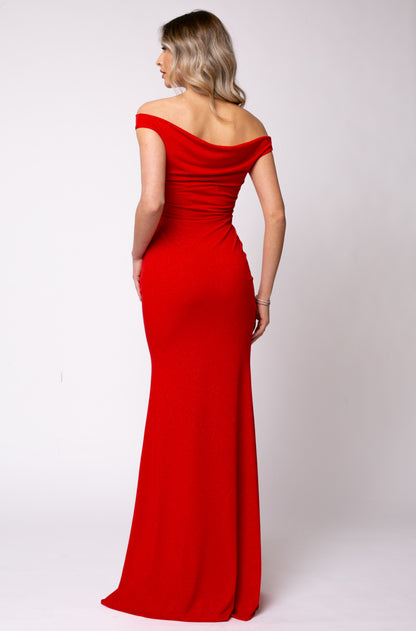 Venice Maxi Jersey Dress In Red