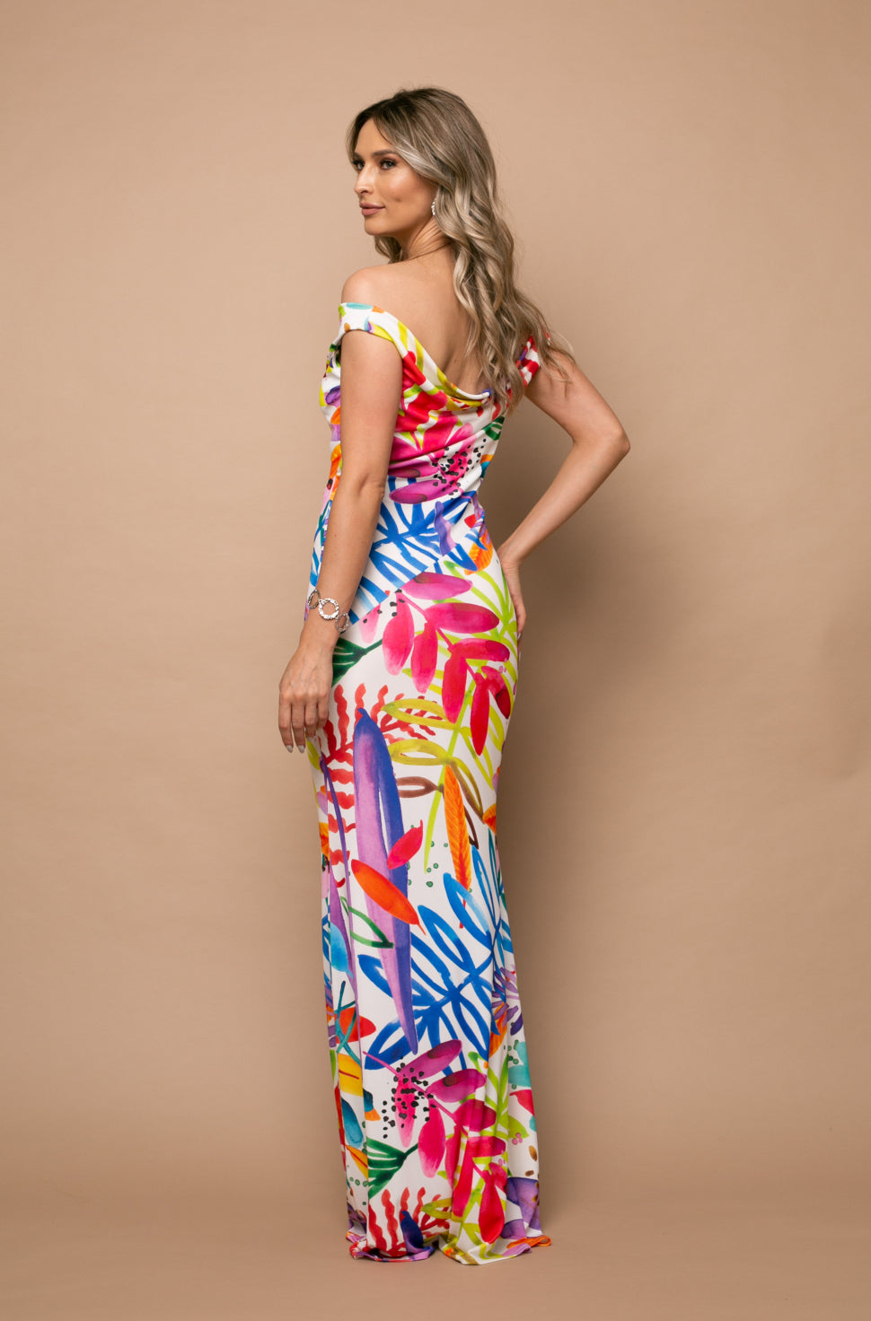 Venice Maxi Jersey Dress In Capri Print