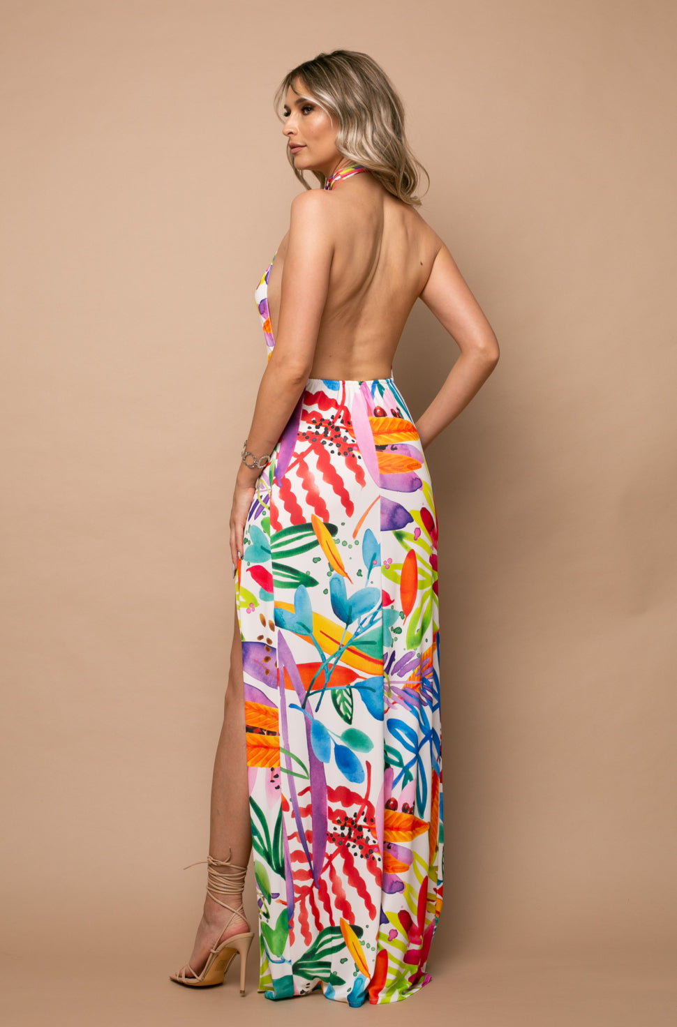 Havana Maxi Jersey Dress In Capri Print