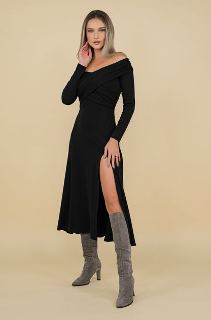 Tuscany Jersey Midi in Black