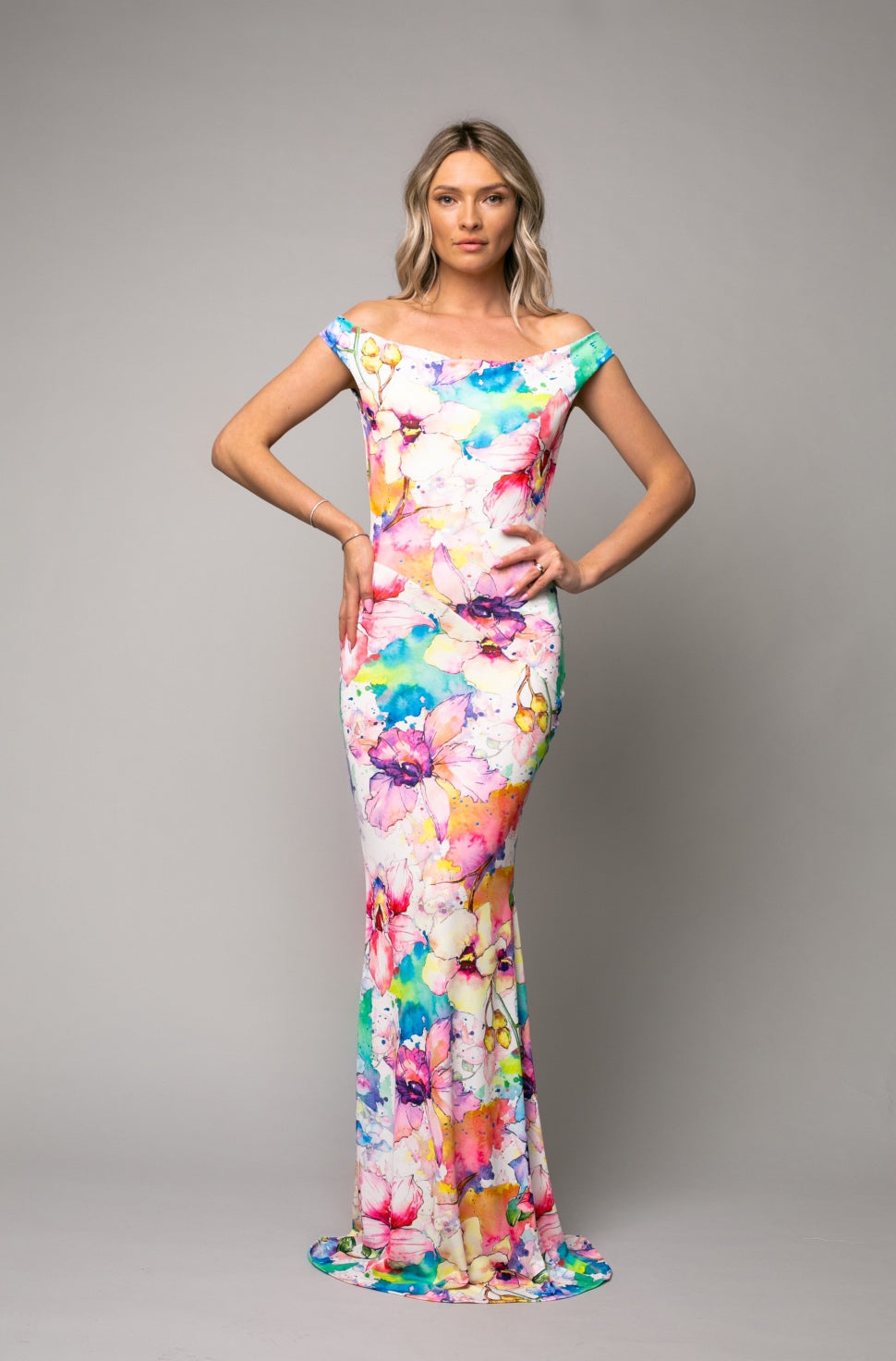 Venice Maxi Jersey Dress In Provence Print