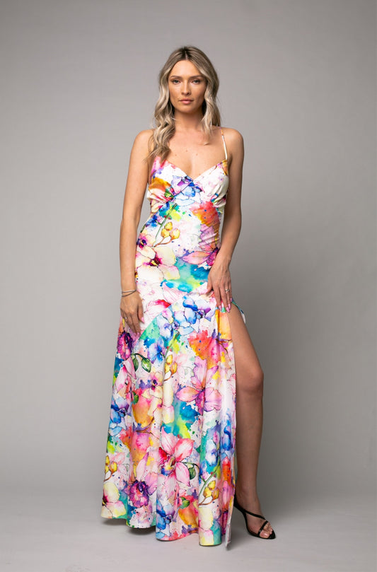 Seville Satin Maxi in Provence Print