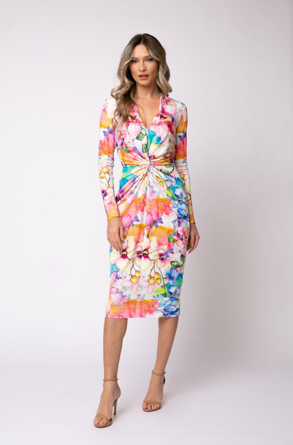 Mallorca Jersey Midi Dress in Provence Print