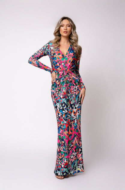 Mallorca Jersey Maxi Dress In Barcelona Print