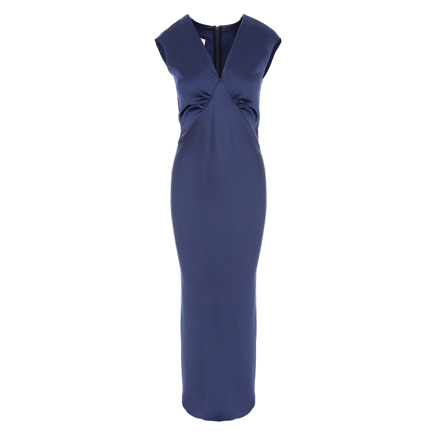 Cali Maxi Satin Dress In Navy