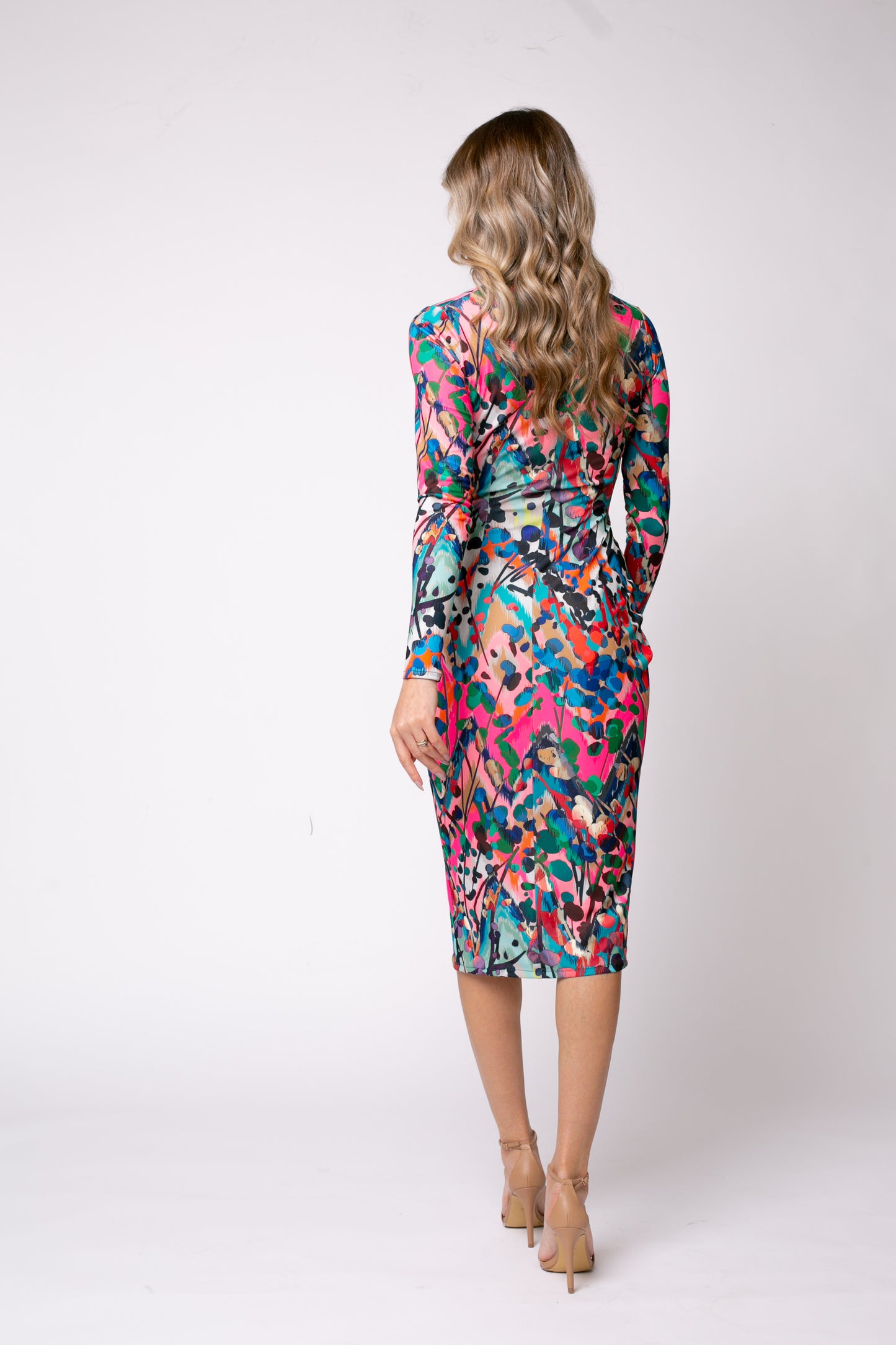 Mallorca Jersey Midi Dress in Barcelona Print