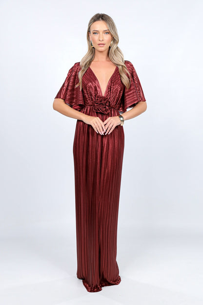 FLORENCE PLEATED BURGUNDY