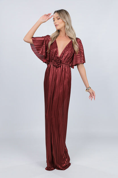 FLORENCE PLEATED BURGUNDY