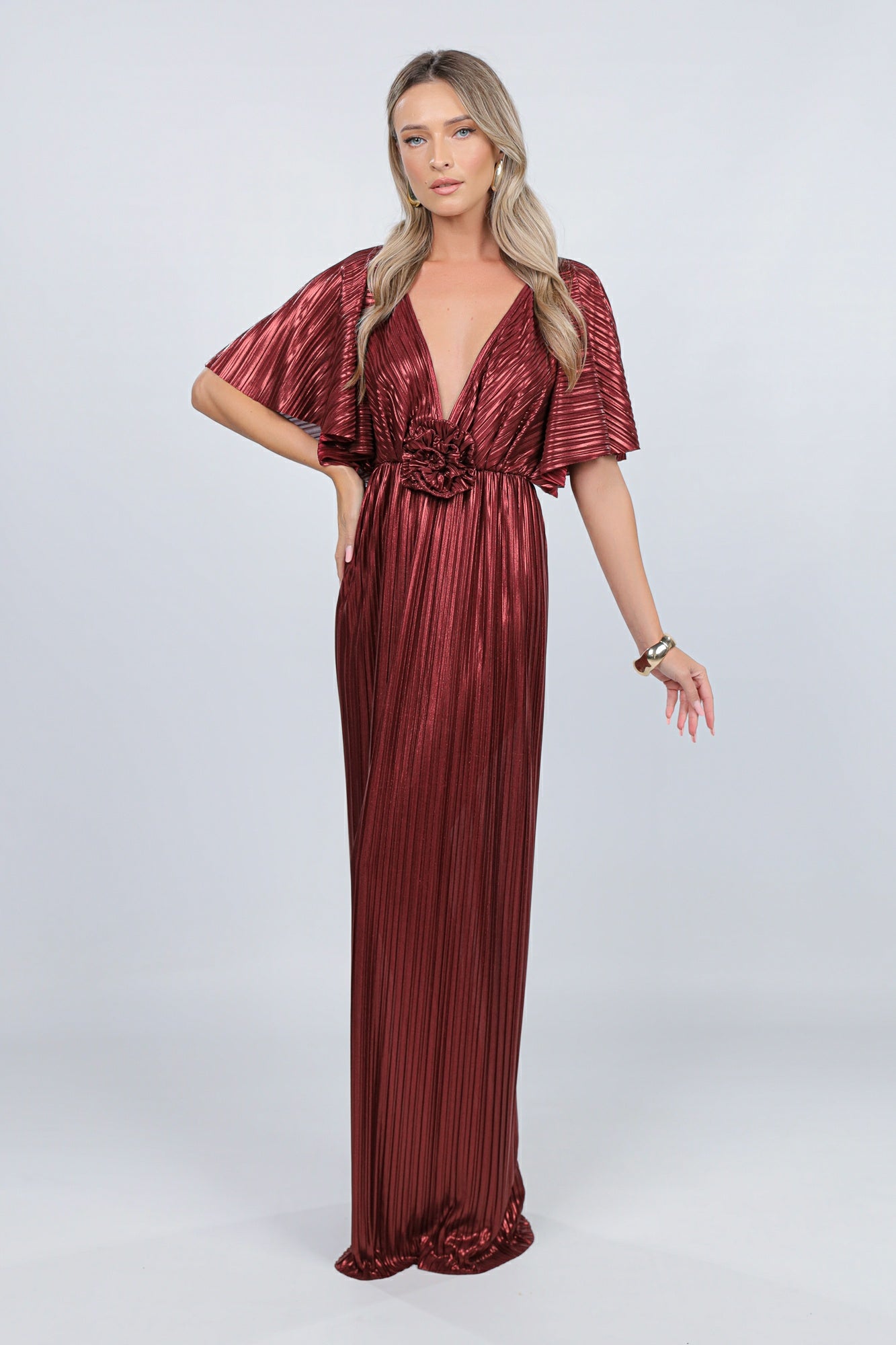 FLORENCE PLEATED BURGUNDY