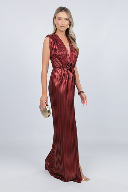 VERONA PLEATED BURGUNDY