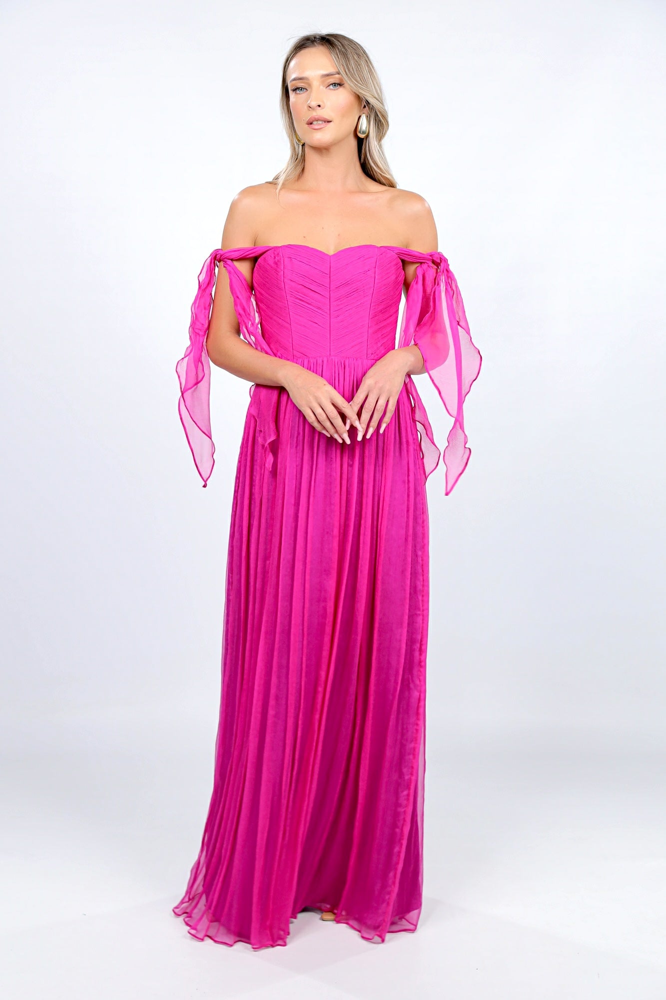 ELIZABETH SILK GOWN FUCHSIA