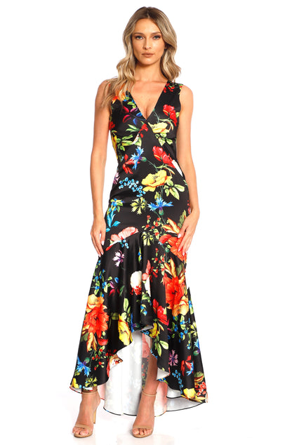 Tango Maxi Satin Dress In Veracruz Print