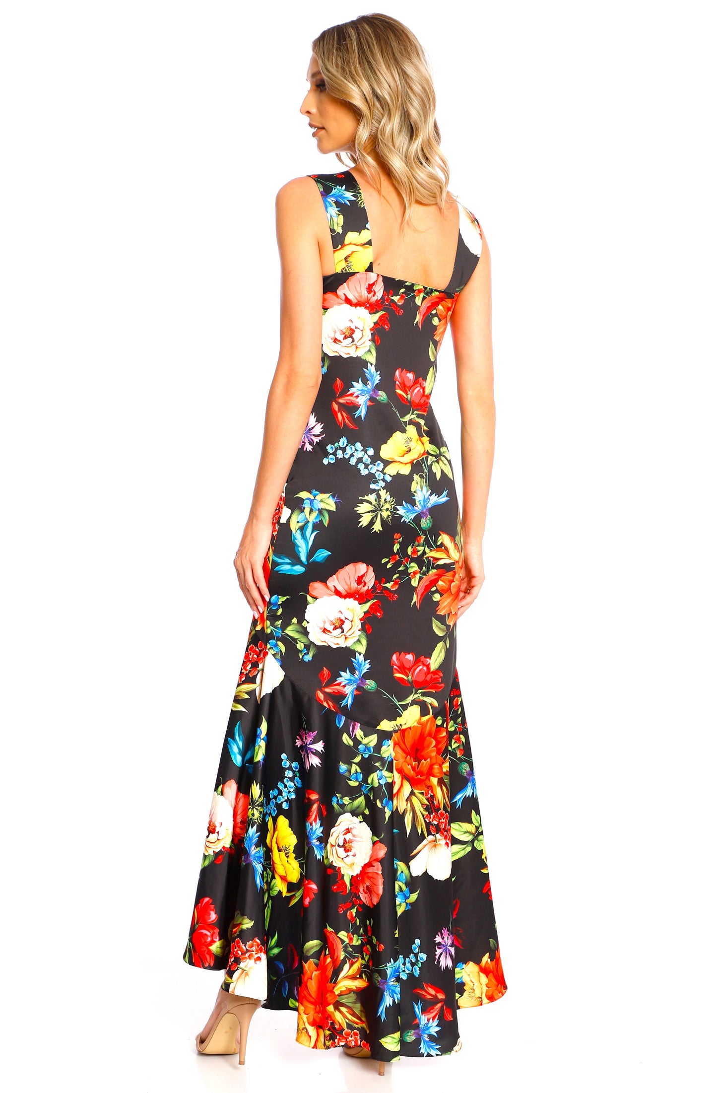 Tango Maxi Satin Dress In Veracruz Print