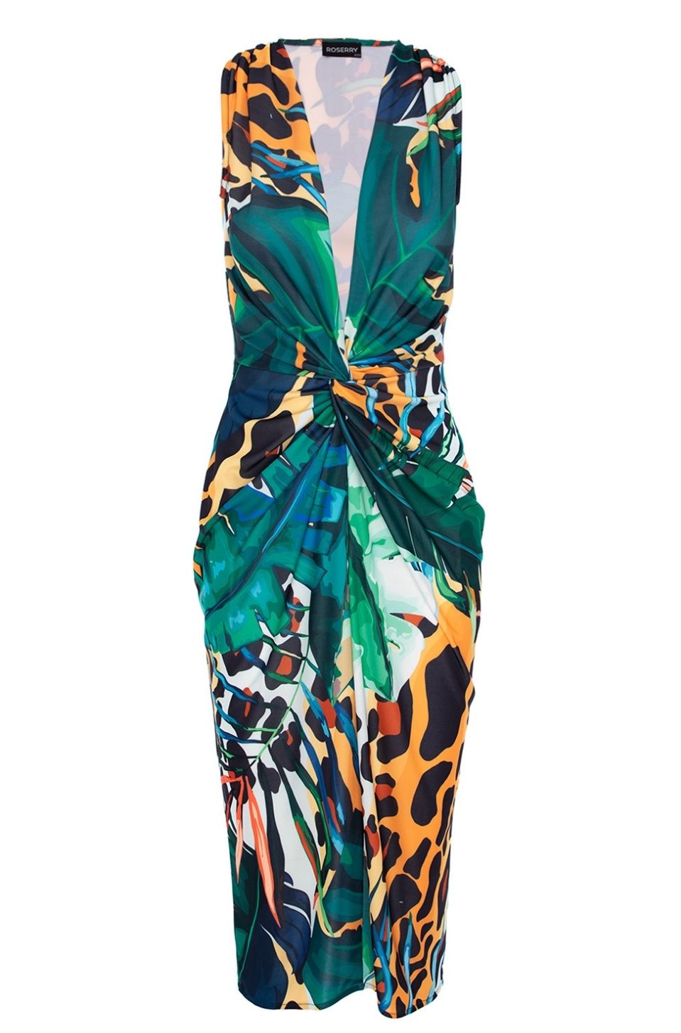 Mallorca Sleeveless Jersey Midi Dress In Amazon Print