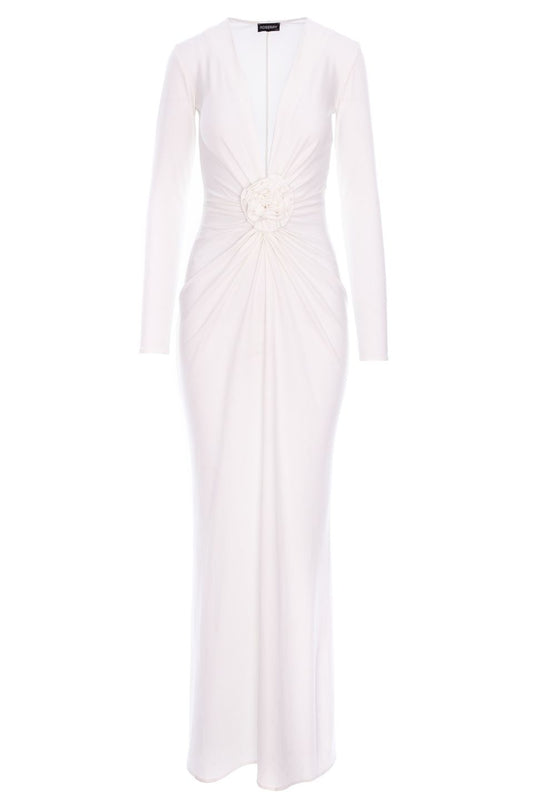 Mallorca Jersey Maxi Dress in Off White