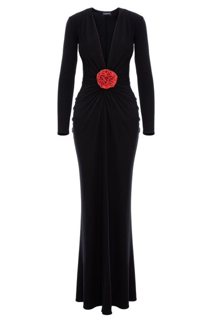 Mallorca Jersey Maxi Dress in Black