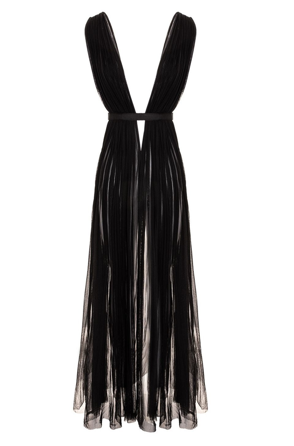 Santorini Cut Out Silk Tulle Dress in Black