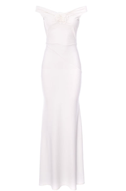 Venice Maxi Jersey Dress In Off White