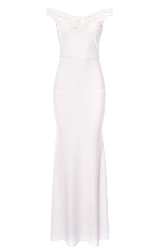 Venice Maxi Jersey Dress In Off White