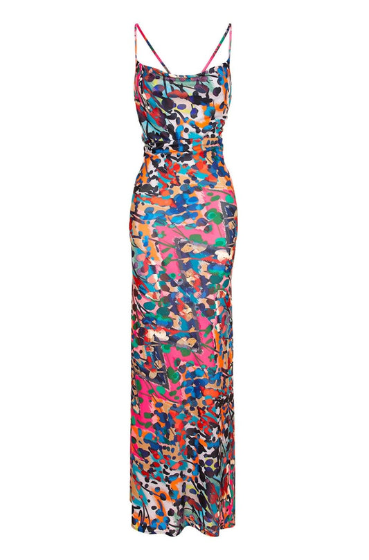 Tulum Maxi Jersey Dress In Barcelona Print
