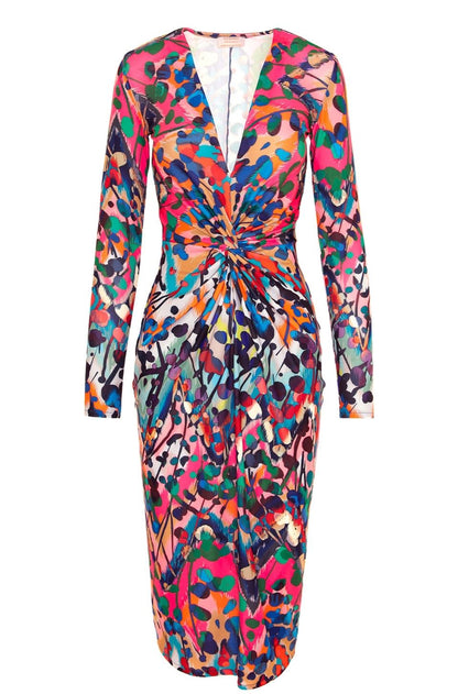Mallorca Jersey Midi Dress in Barcelona Print
