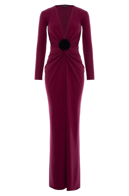 Mallorca Jersey Maxi Dress in Burgundy