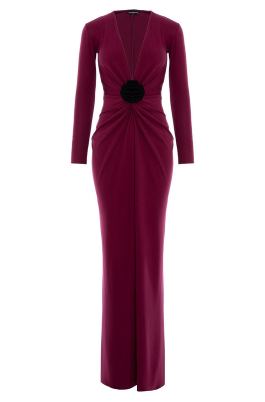 Mallorca Jersey Maxi Dress in Burgundy