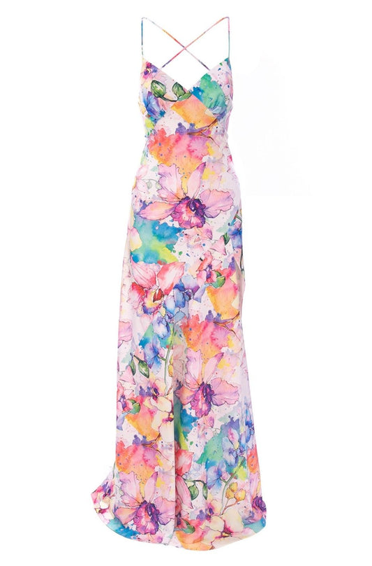 Seville Satin Maxi in Provence Print