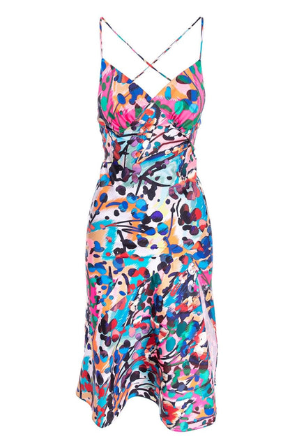 Seville Satin Midi Dress in Barcelona Print