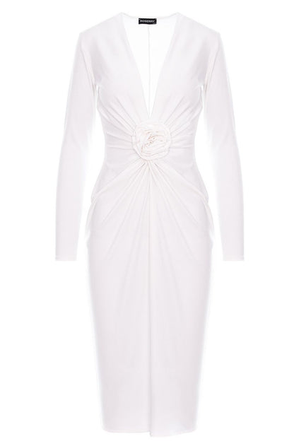 Mallorca Jersey Midi Dress in Off-White
