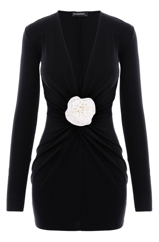 Mallorca Jersey Mini Dress in Black