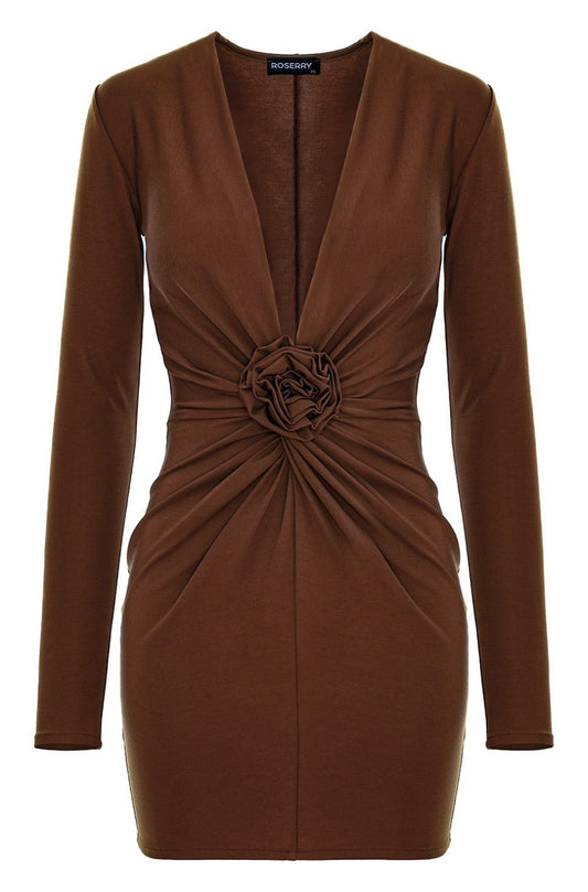 Mallorca Jersey Mini Dress in Mocha