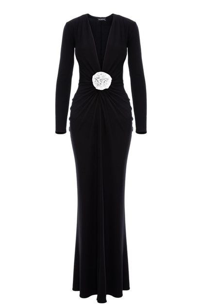 Mallorca Jersey Maxi Dress in Black