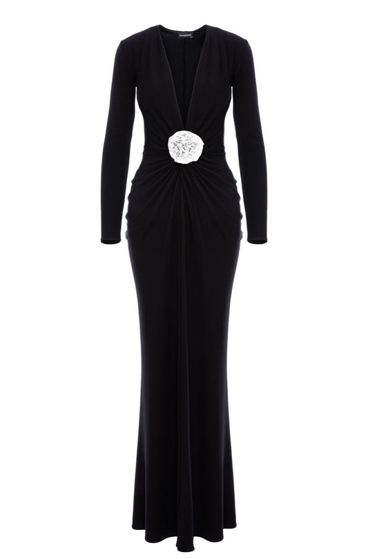 Mallorca Jersey Maxi Dress in Black