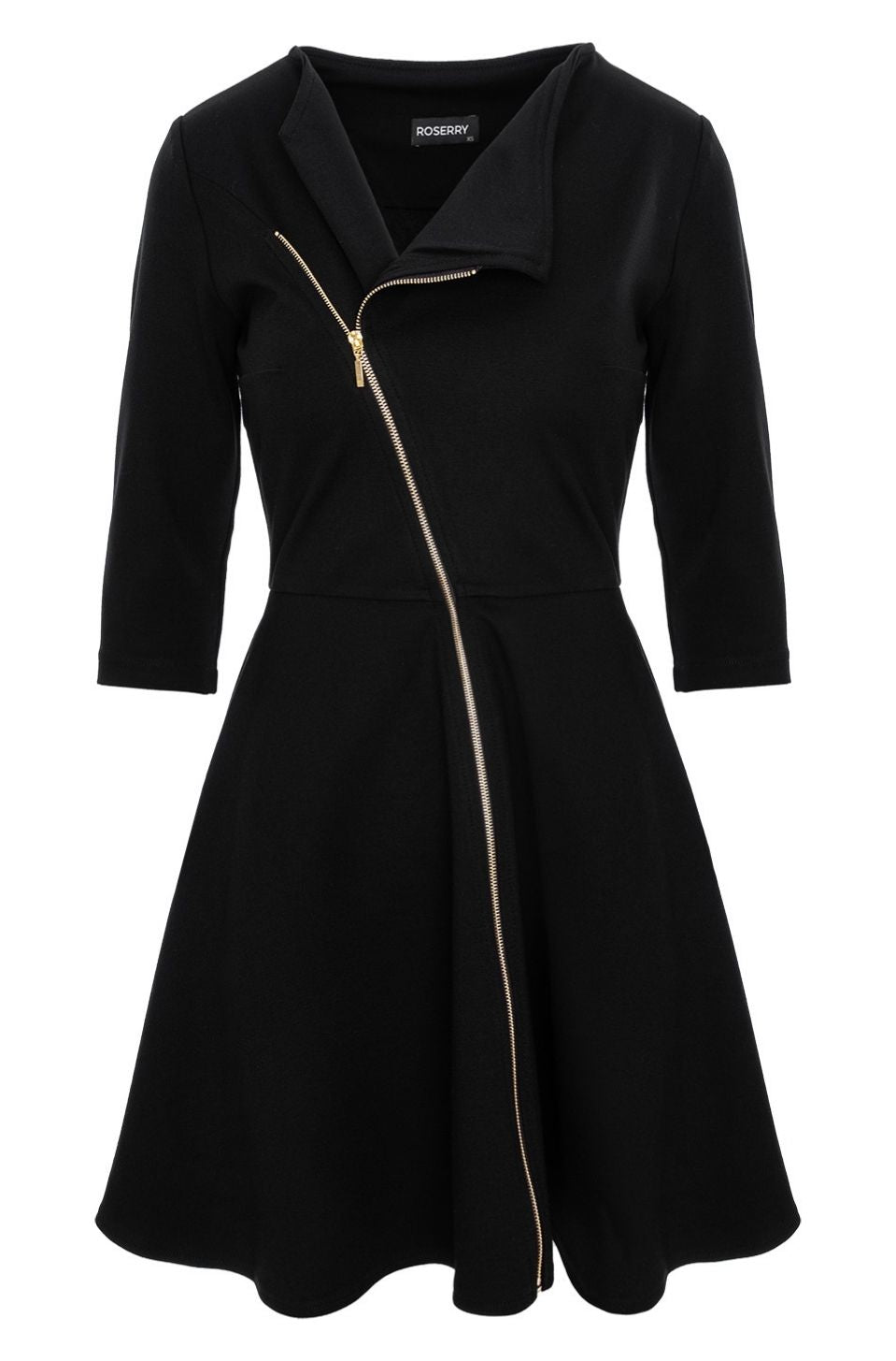 Chelsea A-Line Jersey Dress With Pockets In Black
