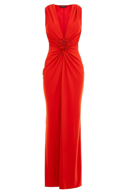 Mallorca Glitter Jersey Maxi Dress In Red