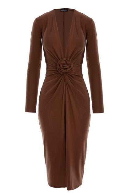 Mallorca Jersey Midi Dress in Mocha