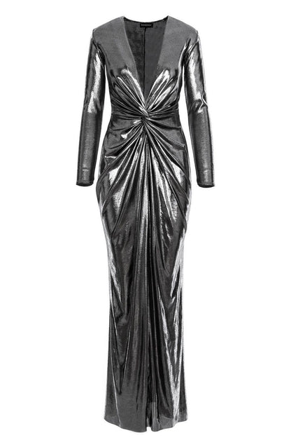 Mallorca Jersey Maxi Dress in Silver