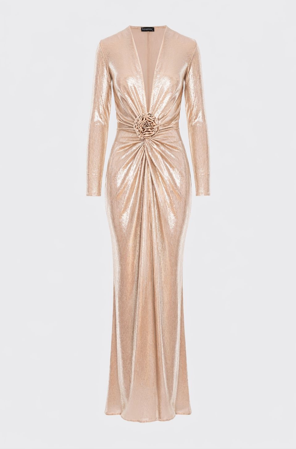 Mallorca Knit Jersey Maxi Dress in  Gold