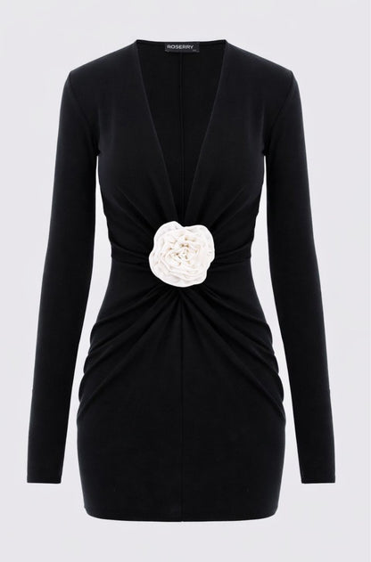 Mallorca Jersey Mini Dress in Black