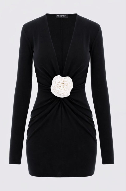 Mallorca Jersey Mini Dress in Black