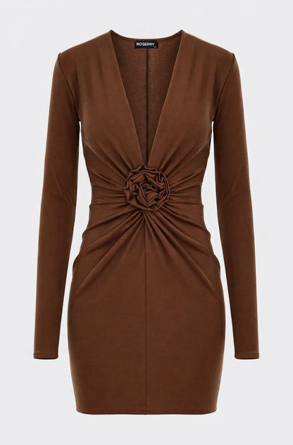 Mallorca Jersey Mini Dress in Mocha